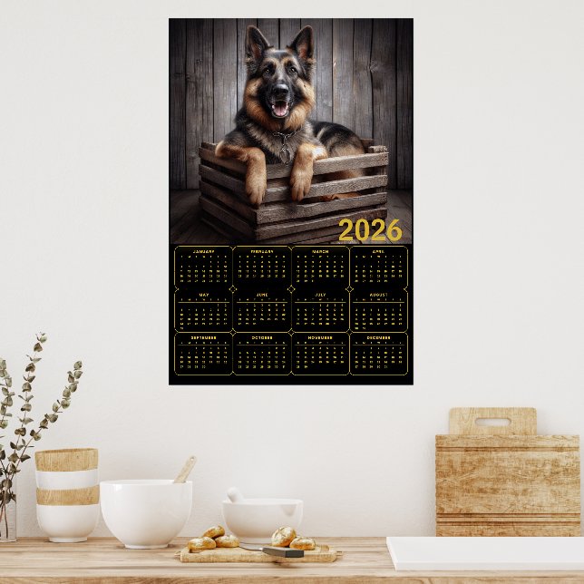 Poster 2026 German Shepherd Calendar (Cuisine)