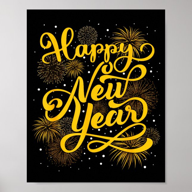Poster 2026 Happy New Year Firework New Year's Eve Party  (Devant)