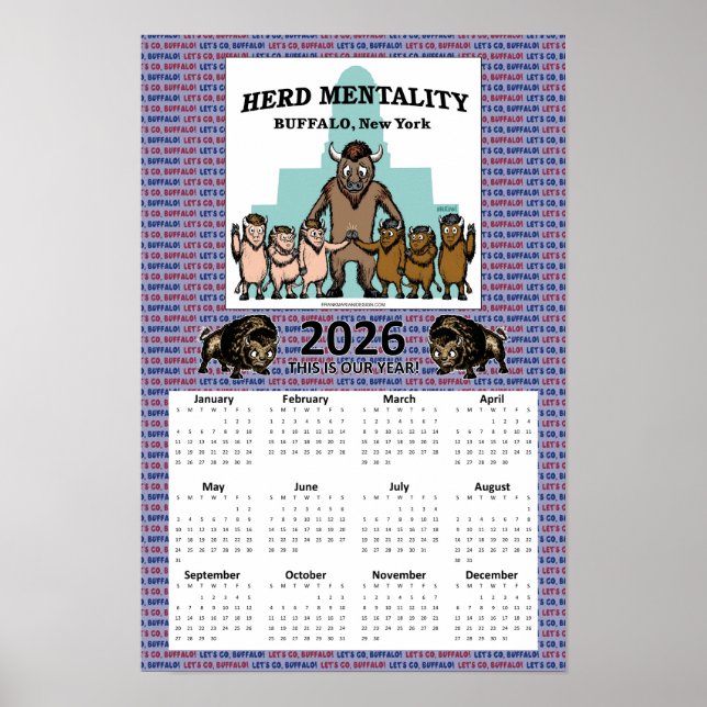 Poster 2026 Herd Mentality Calendar (12 x 18) (Devant)