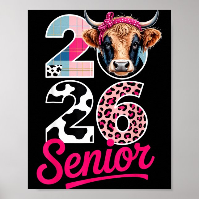 Poster 2026 Senior Cow Lovers Graduation Funny Cl Shirt F (Devant)