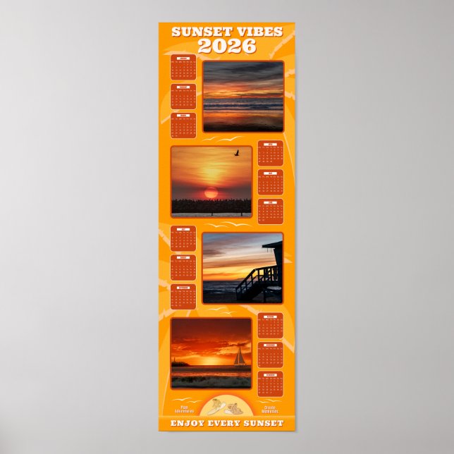Poster 2026 Sunsets and Beach Vibes (Devant)