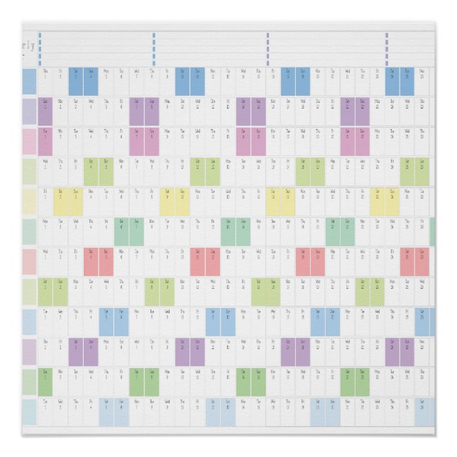 Poster 2026 Yearly Planner Printable | Pastel Wall Calend (Devant)