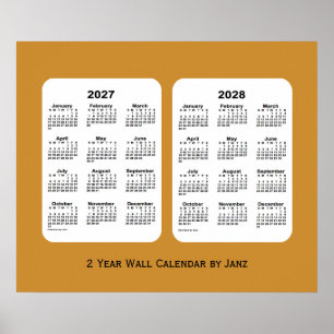 Poster 2027-2028 Gold 2 Year Wall Calendar par Janz