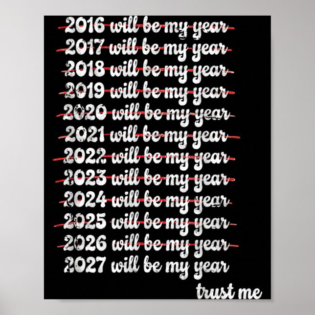 Poster 2027 Will Be My Year Procrastination New Year Reso (Devant)