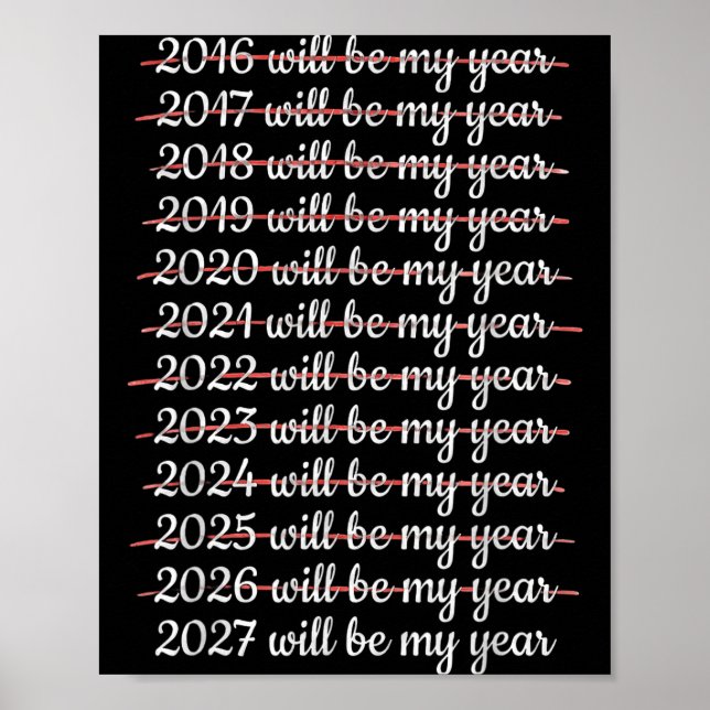 Poster 2027 Will Be My Year Procrastination New Year Reso (Devant)
