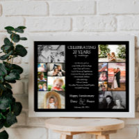 20 ans mariage anniversaire photo collage modifiab