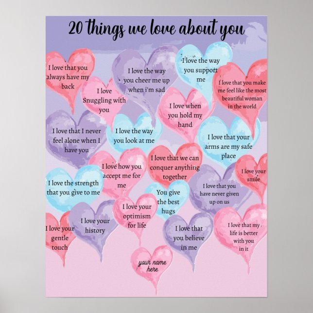 Poster 20 choses que nous vous aimons (Devant)