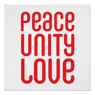 Poster ♥ 20" d'AMOUR d'UNITÉ de PAIX x 20", papier