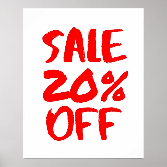 Poster 20% de réduction sur la vente Signal, Red Retail S (Devant)