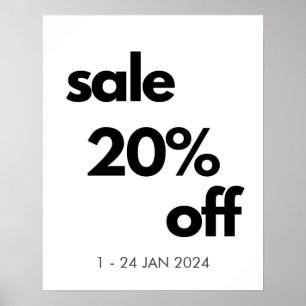 Poster 20% de réduction sur la vente Signal, vente au dét