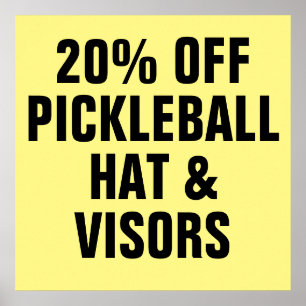 Poster 20% DE RÉDUCTION SUR Pickleball Casquettes et visi