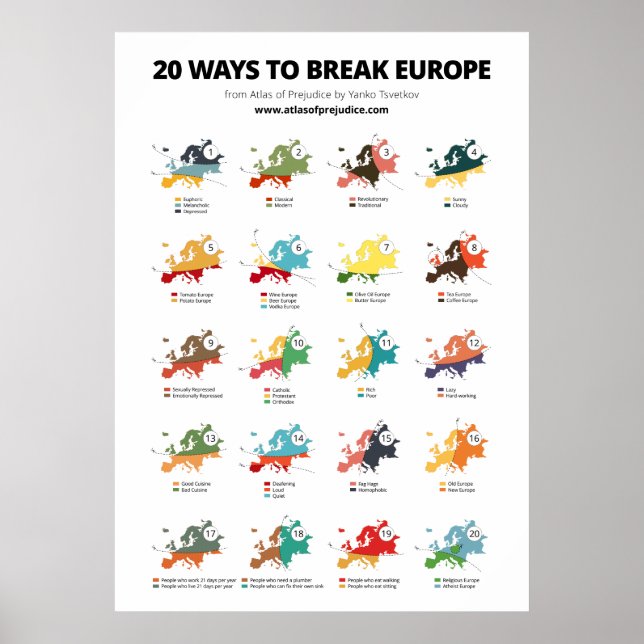 Poster 20 manières de briser l'Europe (Devant)