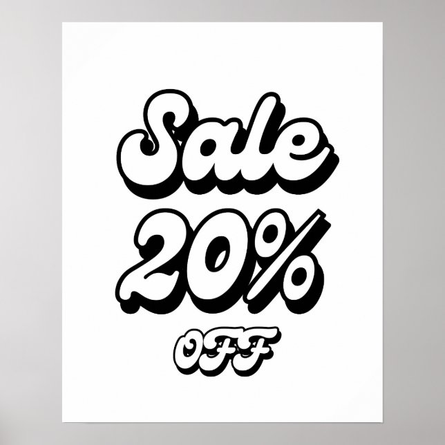 Poster 20% Signe de vente, 20% Promo Signe, Vente importa (Devant)