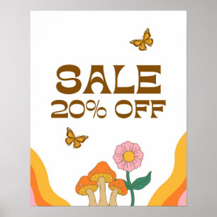Poster 20% Signe de vente, Signal de vente au détail, Ven