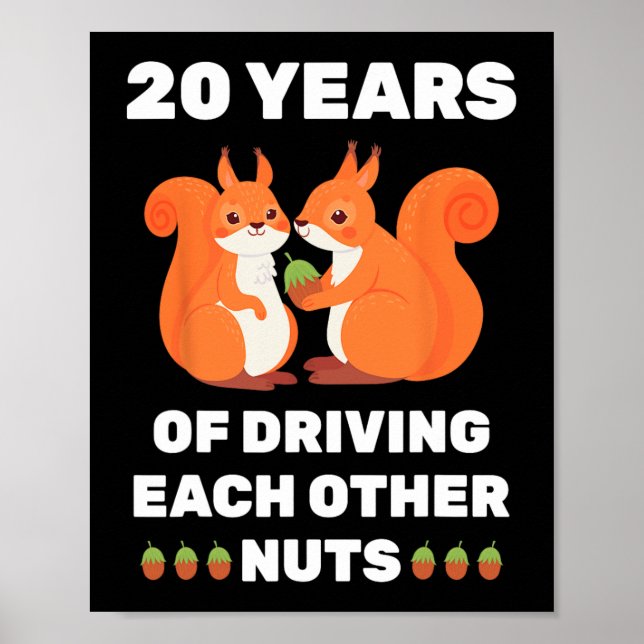 Poster 20e 20 ans Mariage Anniversaire drôle Couple pour (Devant)