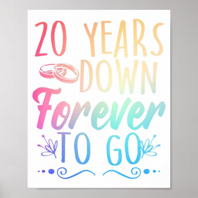 Poster 20e 20 ans Mariage Anniversaire mari femme (Devant)