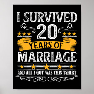 Poster 20e anniversaire de Mariage mariée de jupes mari W