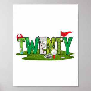 Poster 20e Anniversaire Golf Thème 20 ans Enfants Sport P