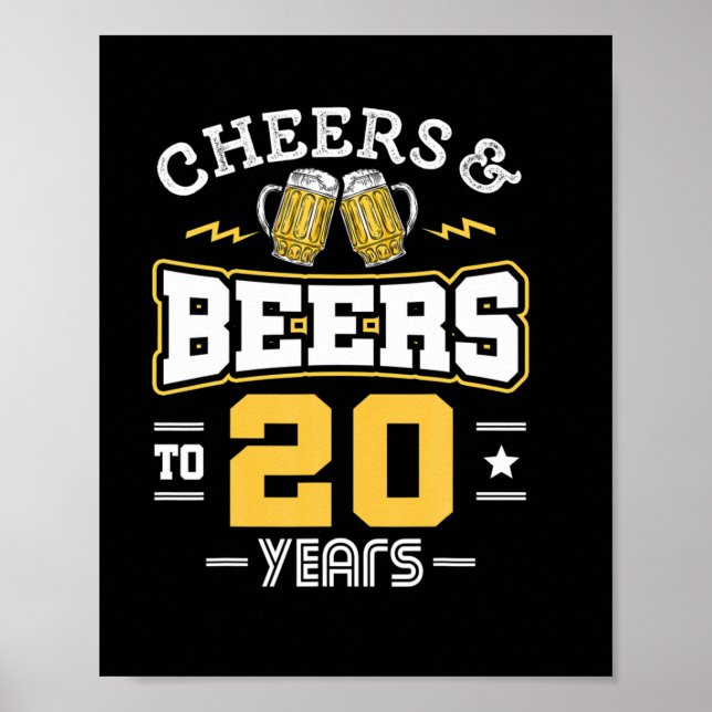 Poster 20E Anniversaire Soirée Et Bières Anniversaire (Devant)