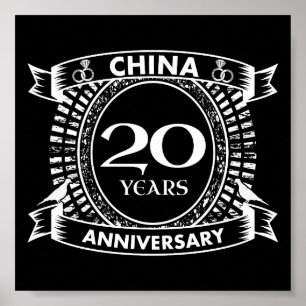 Poster 20ème anniversaire du mariage chine