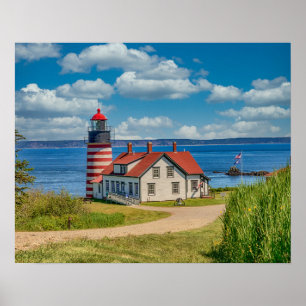 Poster 20x16 West Quoddy Head Lighthouse, Lubec, Maine
