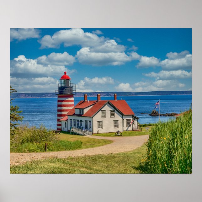 Poster 20x16 West Quoddy Head Lighthouse, Lubec, Maine (Devant)