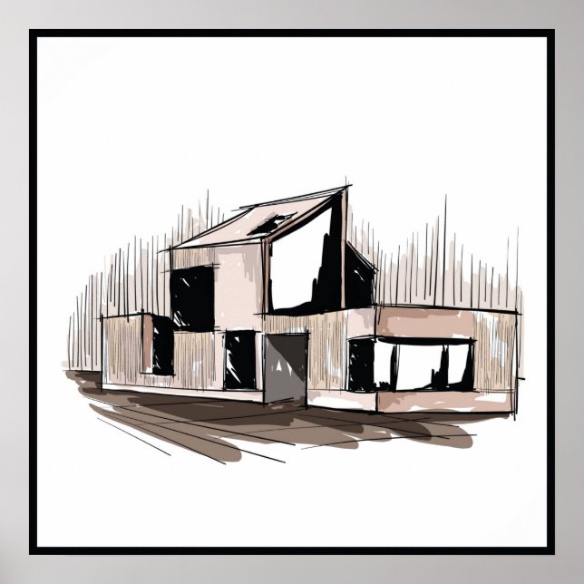 Poster 20x20 Abstrait House Wall Art (Devant)