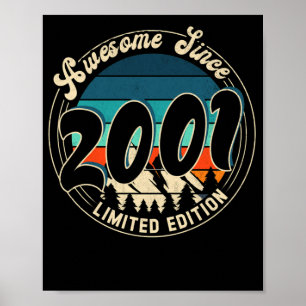 Poster 21 ans Vintage 21ème année Anniversaire 2001