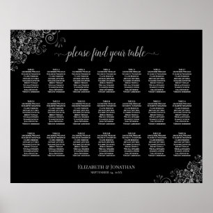 Poster 21 Mariage de table Diagramme de siège Argent Fril