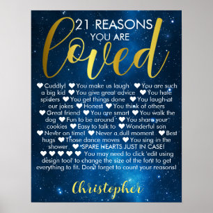 Poster 21e Anniversaire 21 Raisons de votre amour