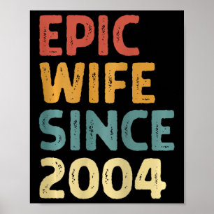 Poster 21e anniversaire de Mariage pour lui Epic femme de