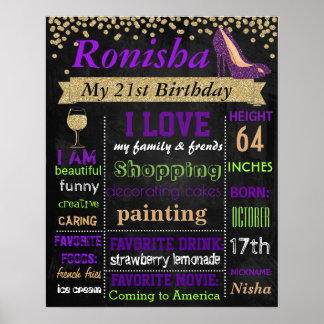 Poster 21e Confetti panneau de signalisation de fête d'an