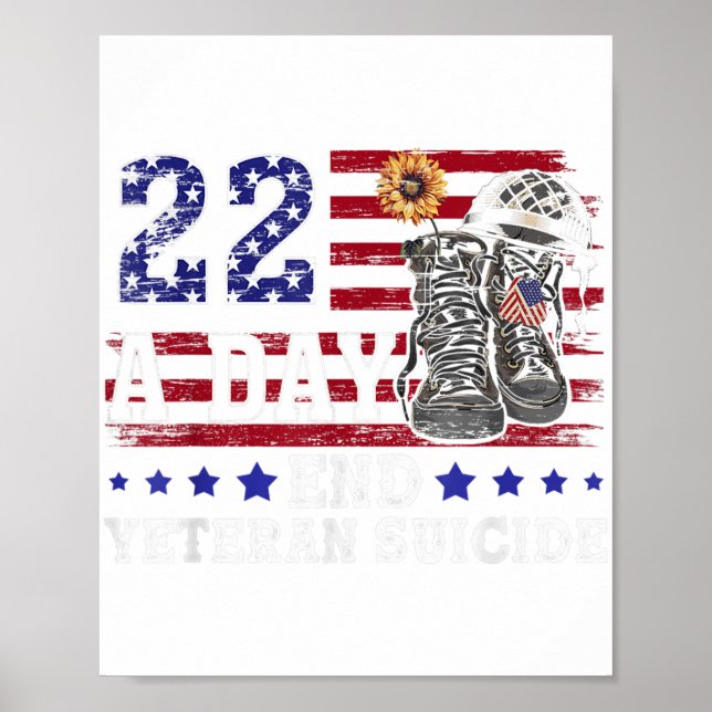 Poster 22 par jour Prenez leur vie mettre fin au suicide  (Devant)