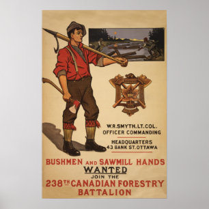 Poster 238e Bataillon forestier canadien 1915