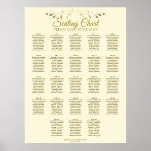 Poster 23 Table Crème d'or Élégante carte de mariage