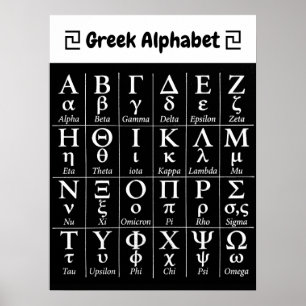 Poster 24 Alphabet Grec Ancien dans l'Ordre Vertical