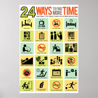 Poster 24 façons de trouver plus de temps