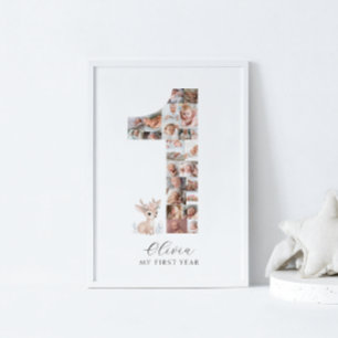 Poster 24 Photos 1er anniversaire Fawn Photo Collage