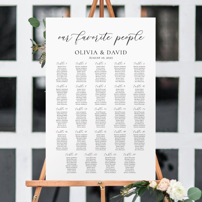Poster 24 Tableaux Notre Carte De Sièges Pour Les Personn (Créateur téléchargé)