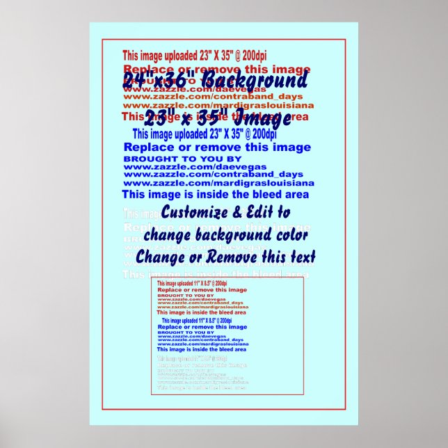 Poster 24" x 36" Arrière - plan pour 23" x 35" Ima (Devant)