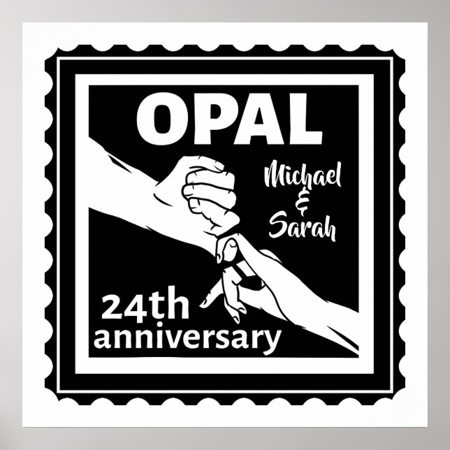 Poster 24e anniversaire du mariage opal traditionnel (Devant)