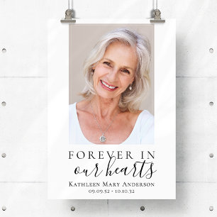 Poster 24x36 Forever in Our Hearts Photo Funeral Welcome