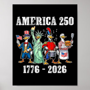 Poster 250 années d'Amérique 1776 2026 250e anniversaire
