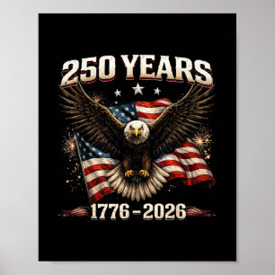 Poster 250 Anniversaire USA Aigle Patriotique 250e Indépe