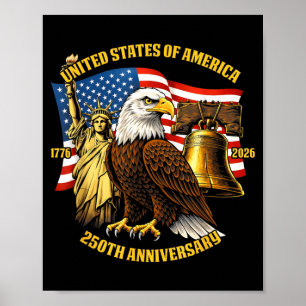 Poster 250 Ans 1776-2026 250e Anniversaire Aigle Liberté