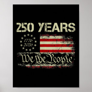 Poster 250 Ans 1776-2026 Nous Le Peuple Drapeau 250e État