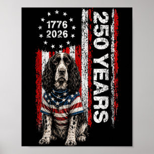 Poster 250 Ans Aamerica Springer Spaniel Chien Usa 4 Juil