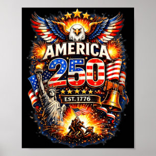 Poster 250 ans américain 1776 2026 250e anniversaire usa 