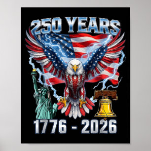 Poster 250 Ans Américain 250e Anniversaire Drapeau USA 4