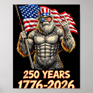 Poster 250 Ans Anniversaire Amérique 1776 2026 Bigfoot 4t